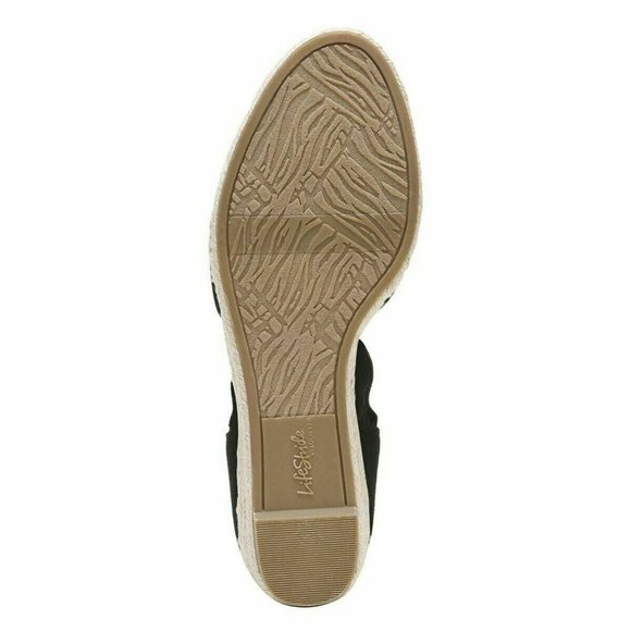 Life Stride Velocity 2.0 Women's Kaylee Espadrille Wedge Sandal --Black - Picture 2 of 6